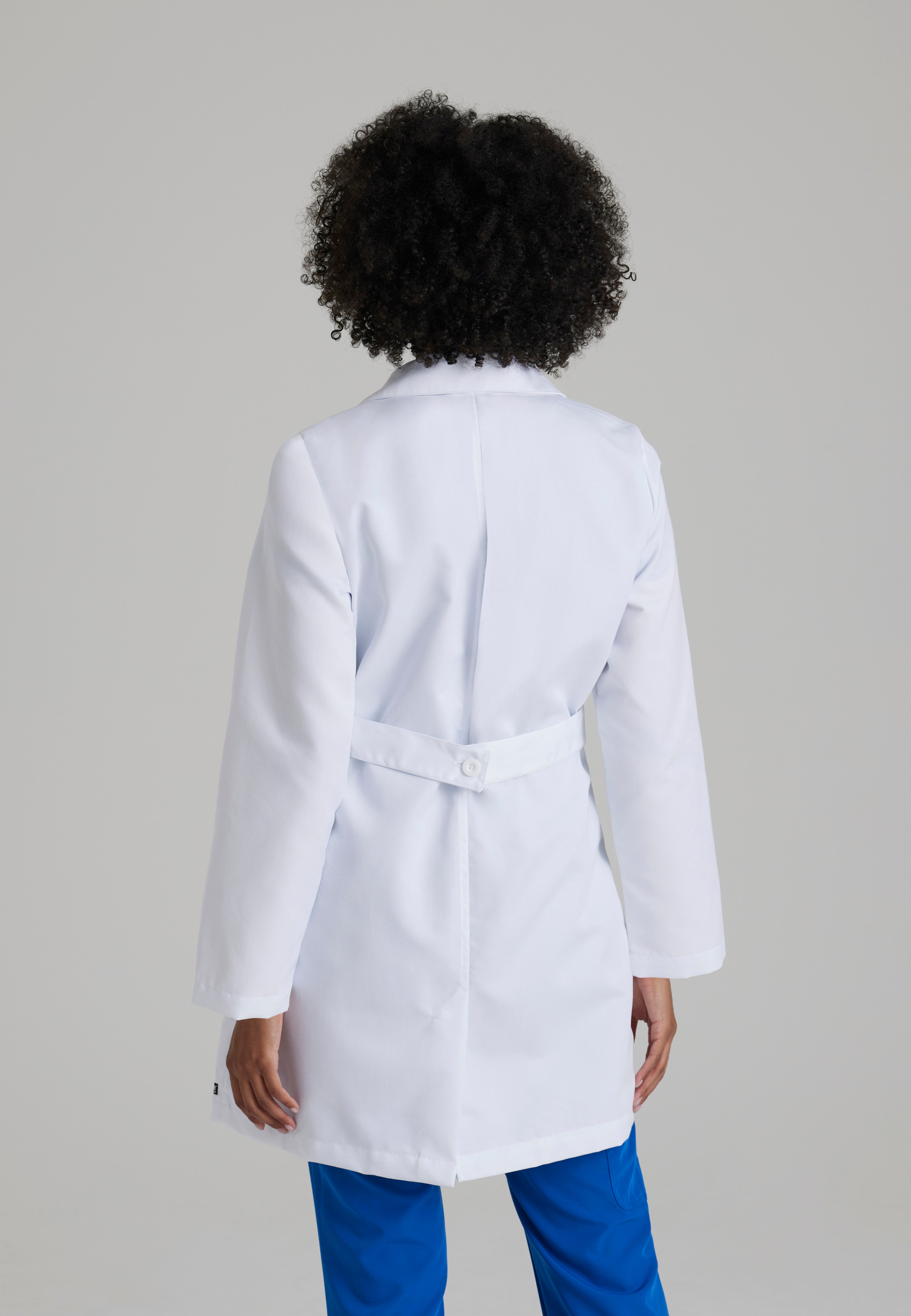 Back View of the Lily 3-Pocket 34" Lab Coat in White from Grey's Anatomy™ by Barco Classic