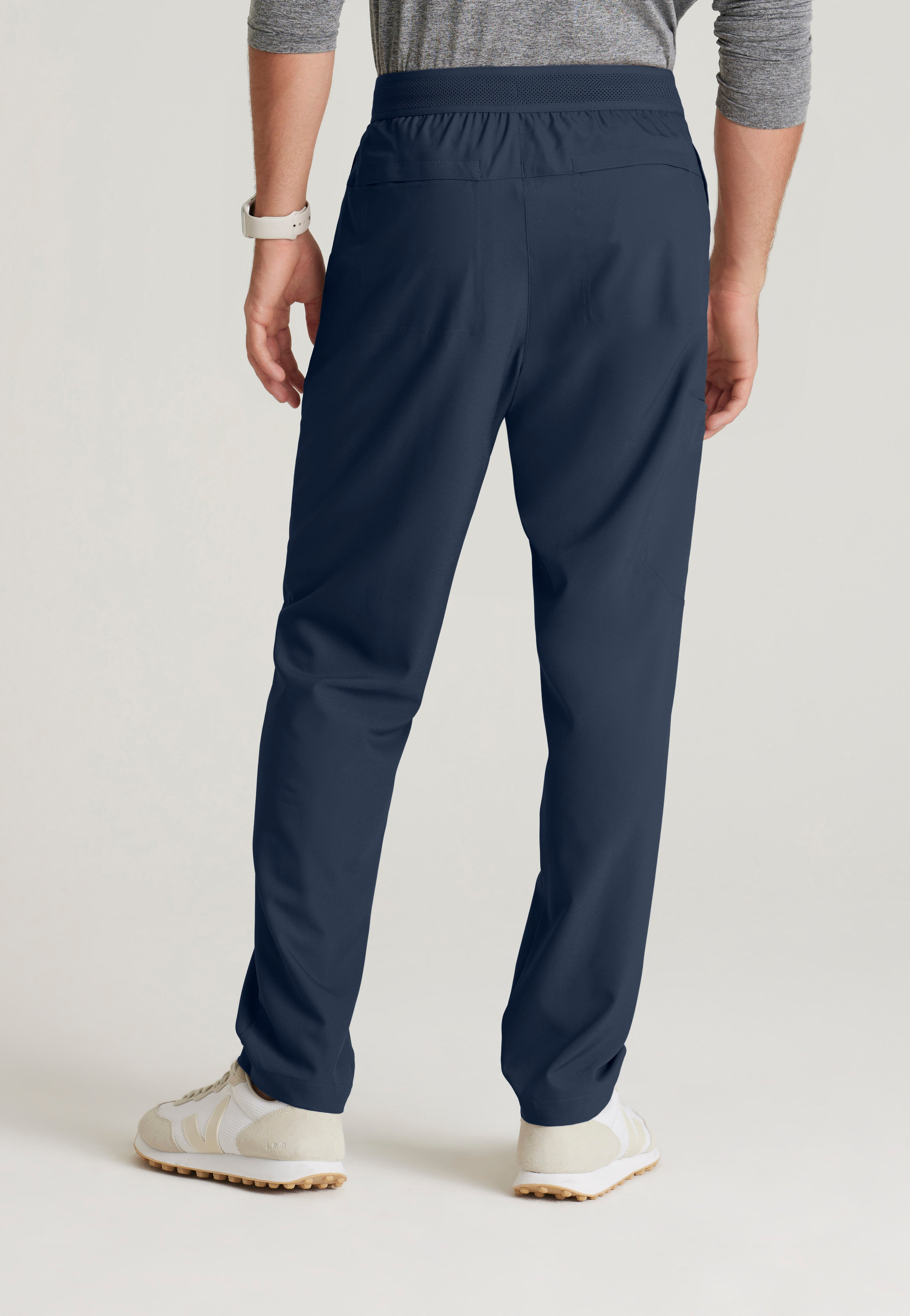 Back View of the Highland 5-Pocket Slim Straight Leg Ciclo® Scrub Pant in Steel from Grey's Anatomy™ by Barco Evolve