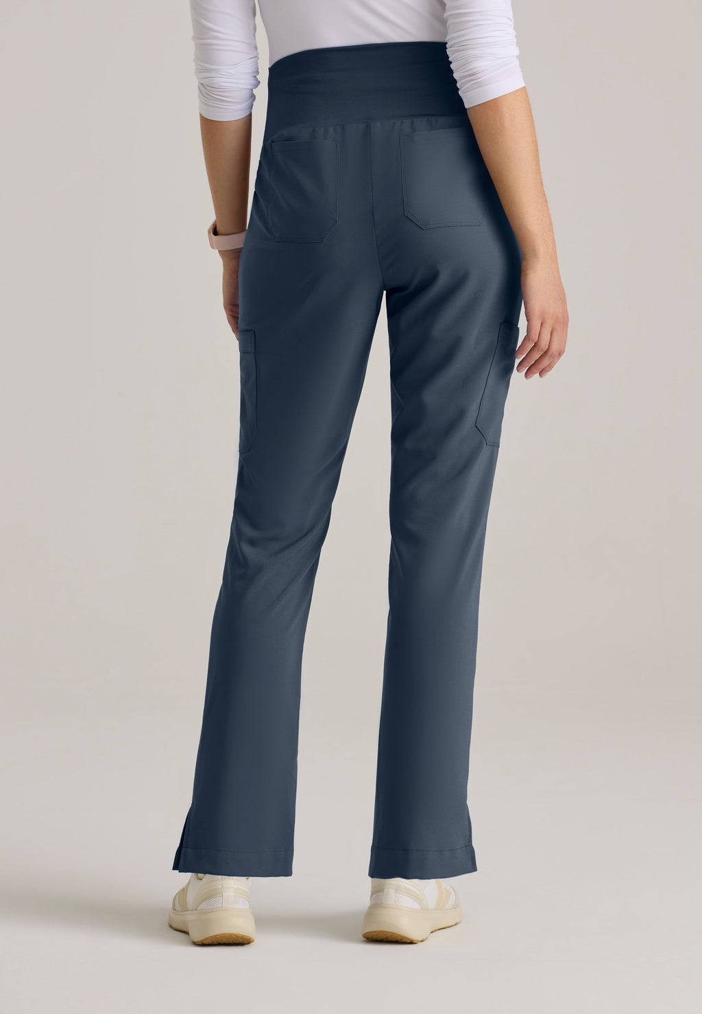 Back View of the Promise Maternity Pant in Steel from Grey's Anatomy™ by Barco Evolve