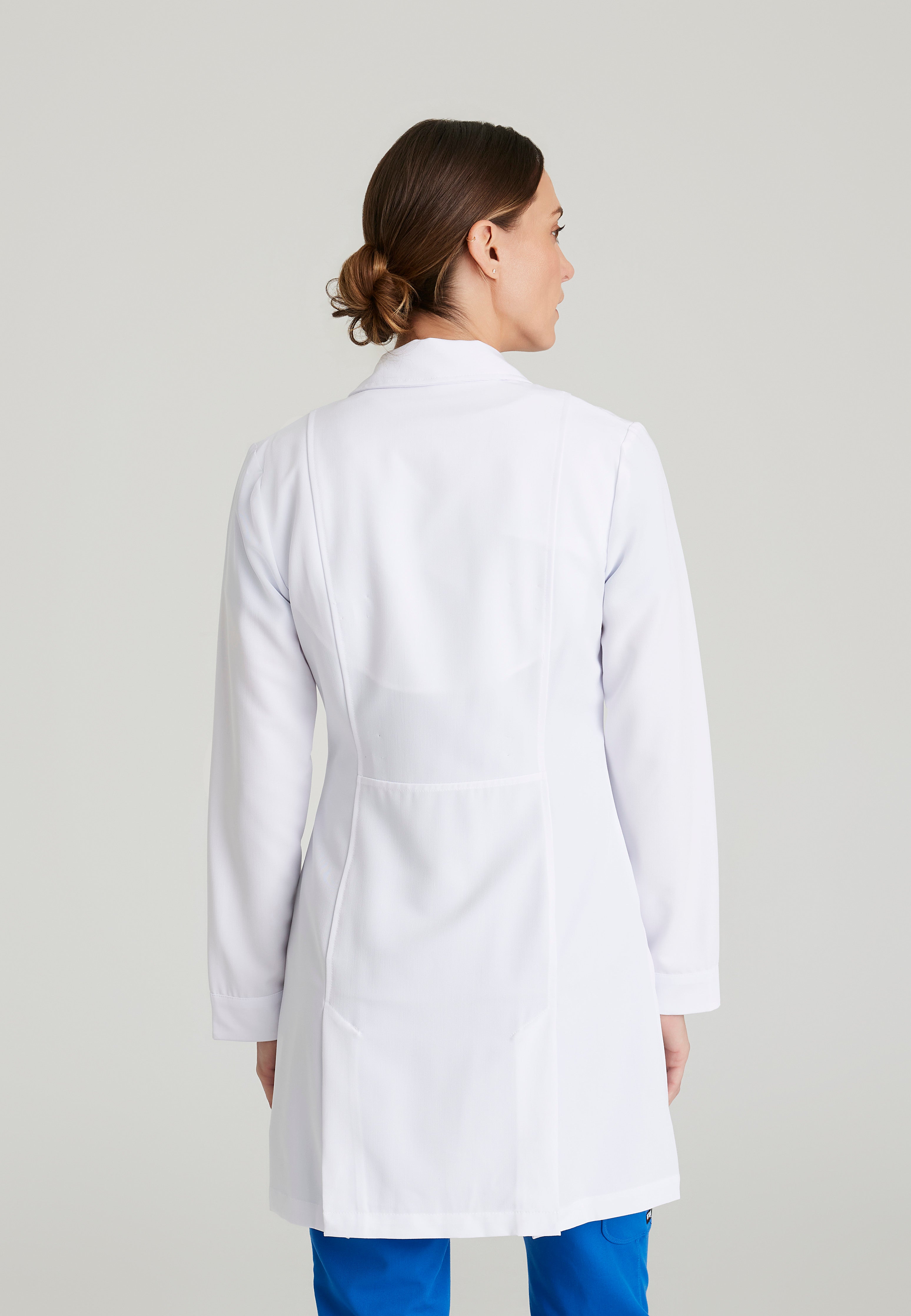 Back View of the Eve 2-Pocket 34" Lab Coat in White from Grey's Anatomy™ by Barco Signature