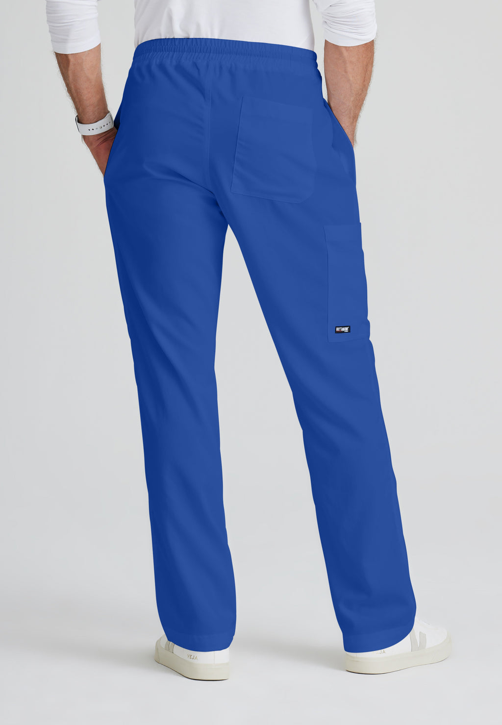Back View of the Evan 5-Pocket Zip-Fly Scrub Pant in Galaxy from Grey's Anatomy™ by Barco Classic