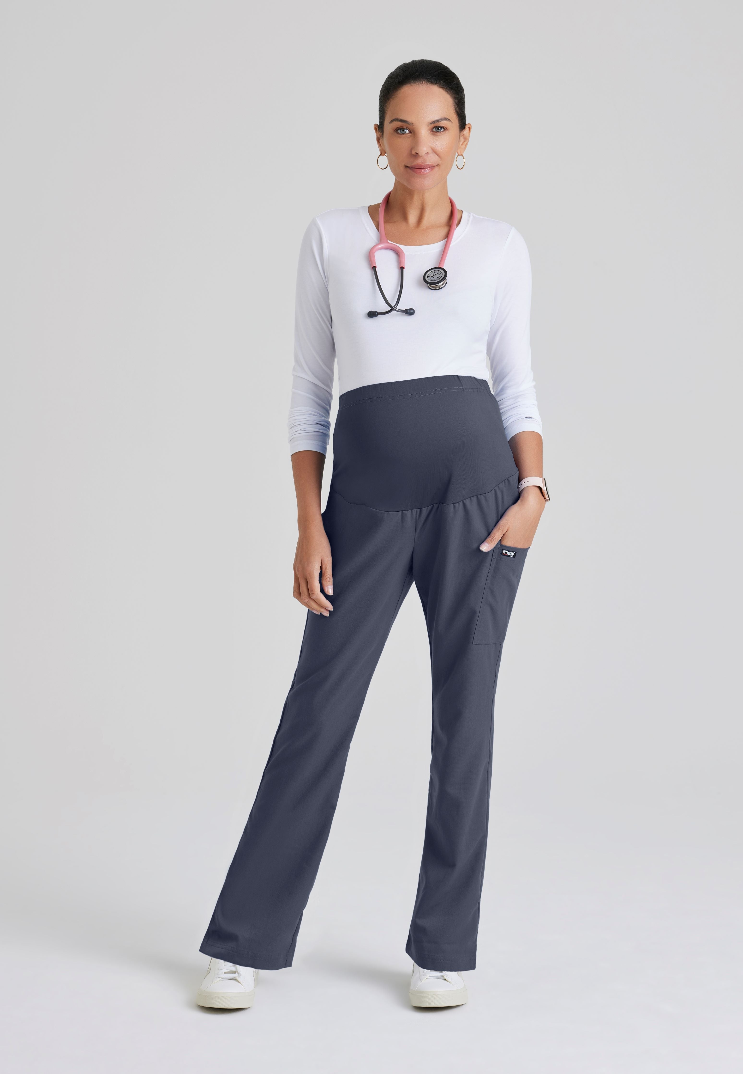 Full Body View of the Lilah Maternity Scrub Pant from Grey's Anatomy™ by Barco Classic