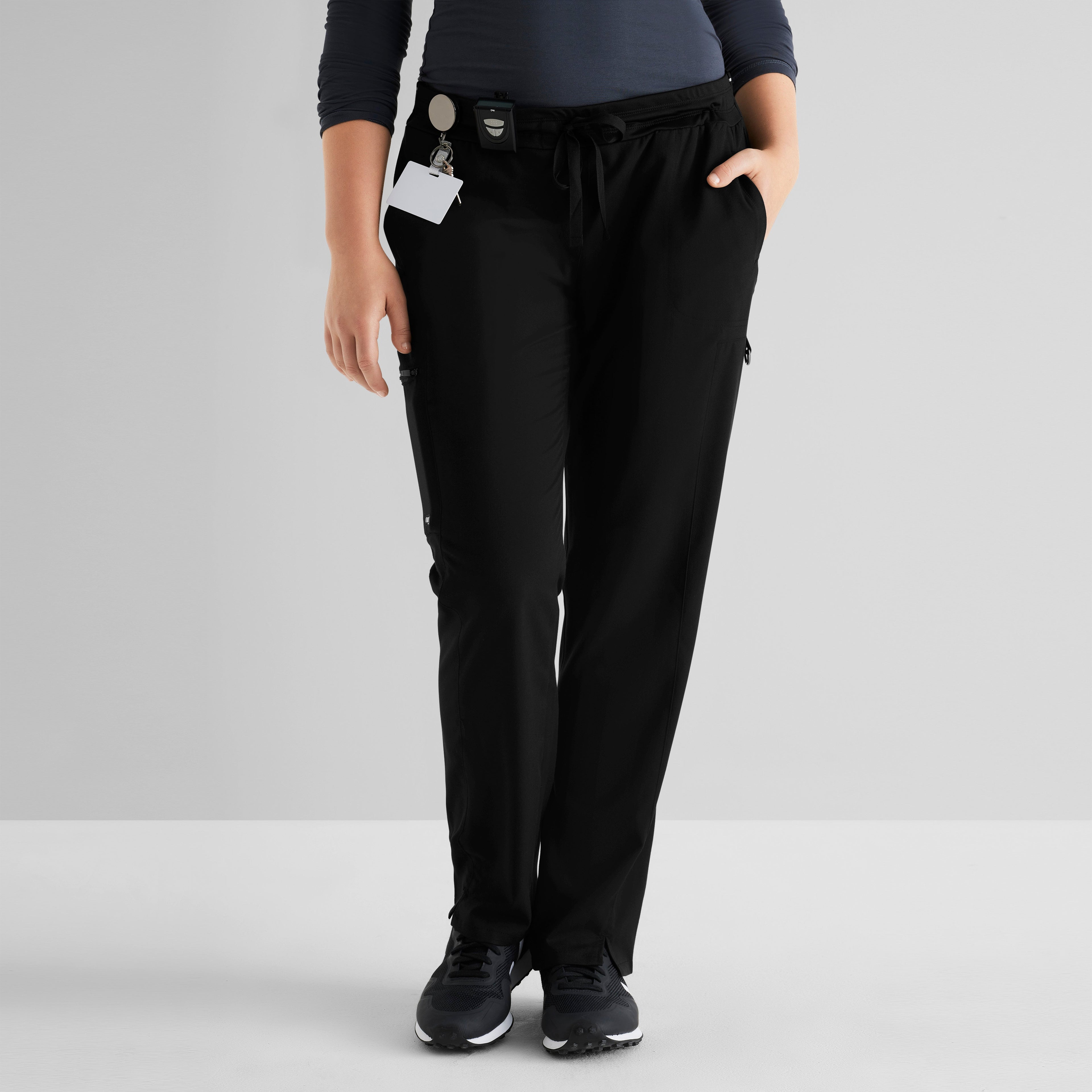 Kim 3-Pocket Mid-Rise Straight Leg Scrub Pant