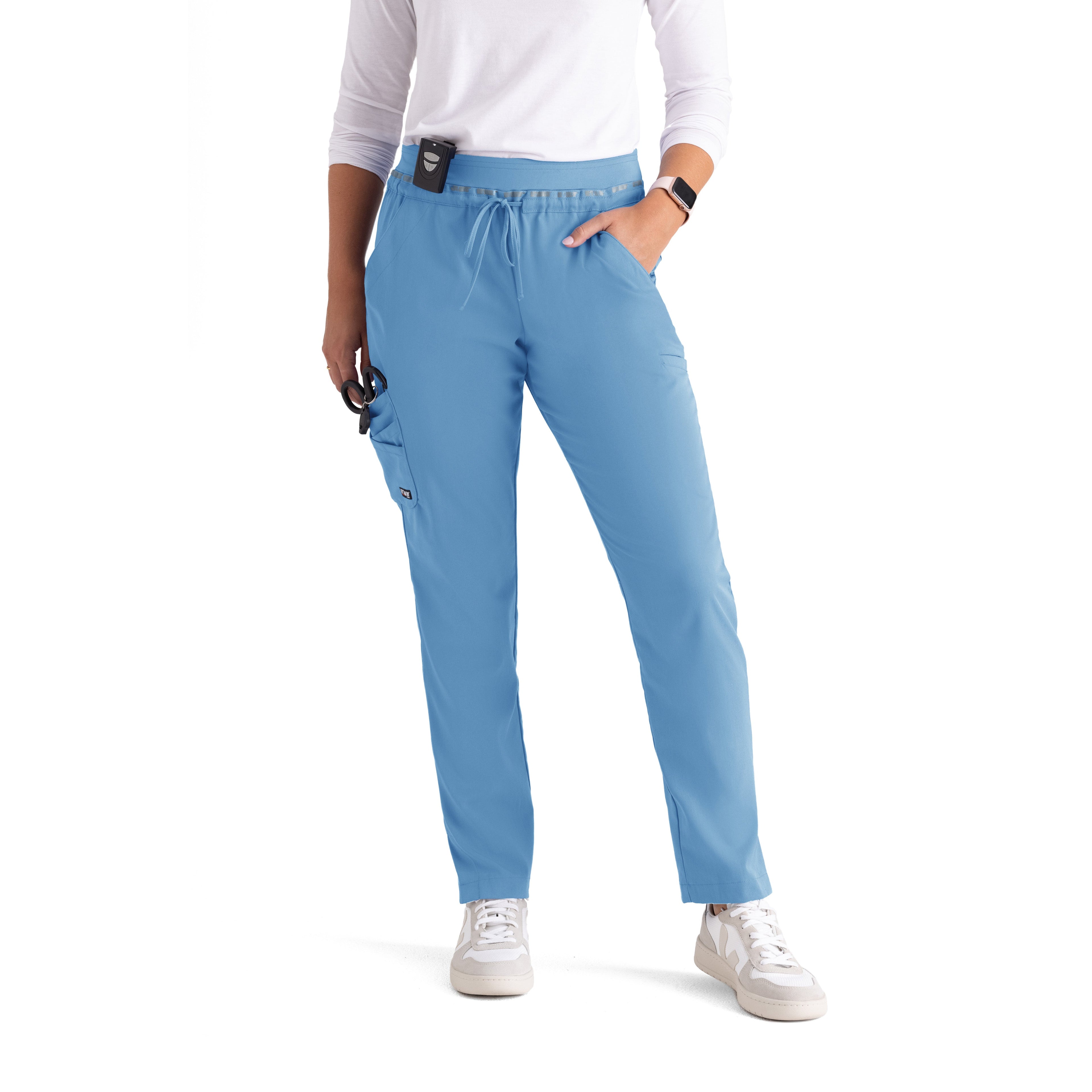 Serena 7-Pocket Mid-Rise Tappered Leg Scrub Pant