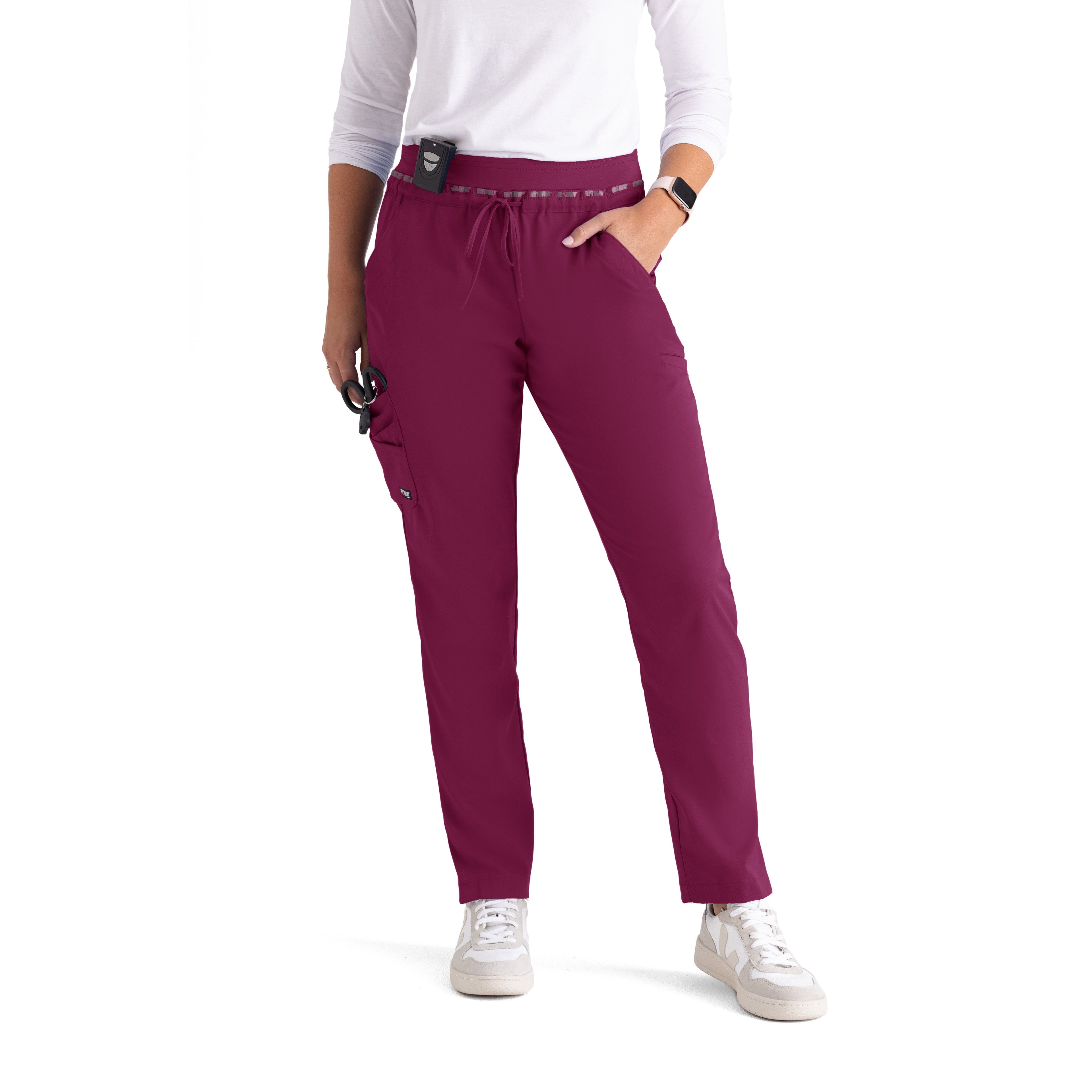 Serena 7-Pocket Mid-Rise Tappered Leg Scrub Pant