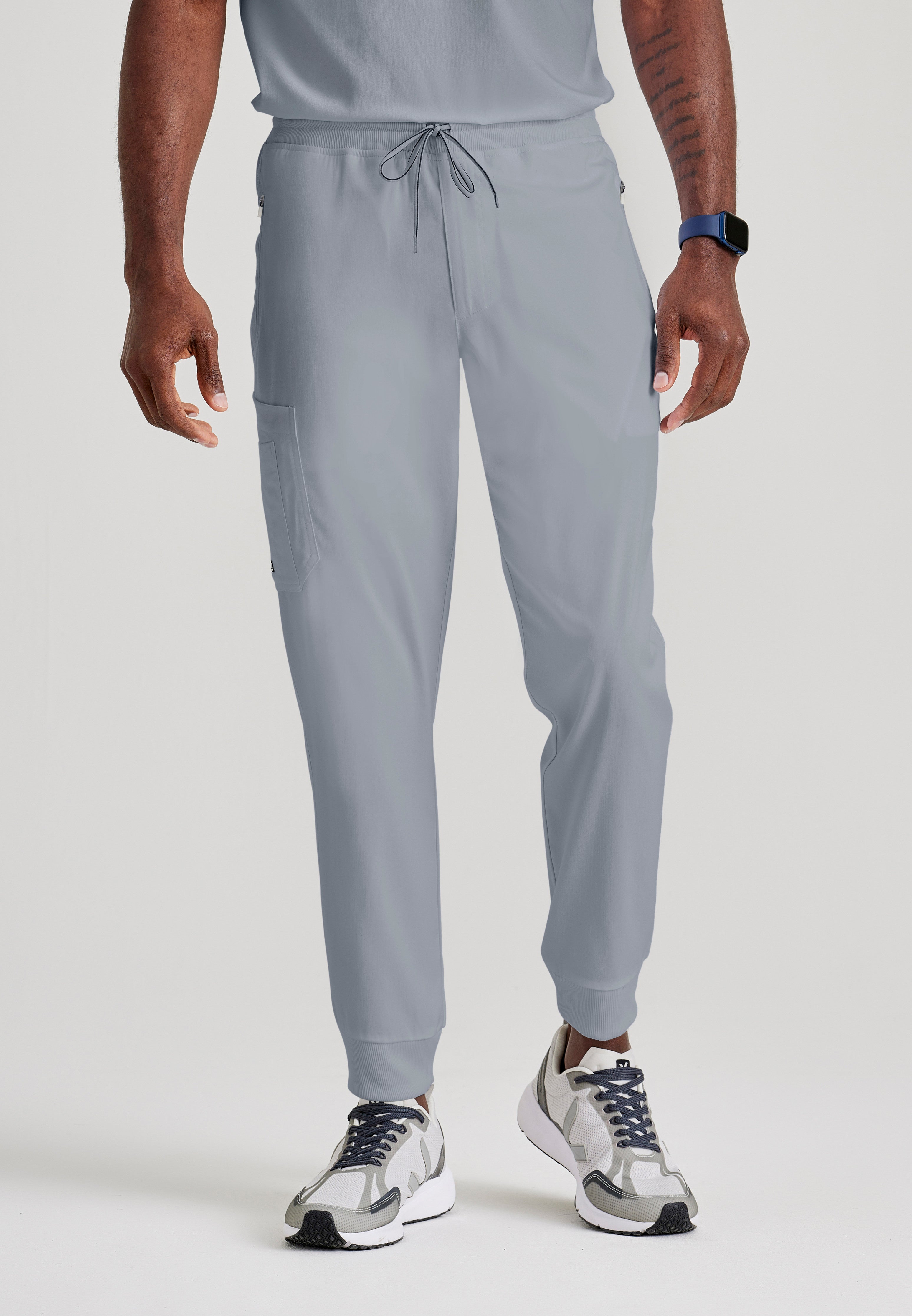 Front View of the Murphy 5-Pocket Jogger Scrub Pant in Moonstruck from Grey's Anatomy™ by Barco Spandex Stretch