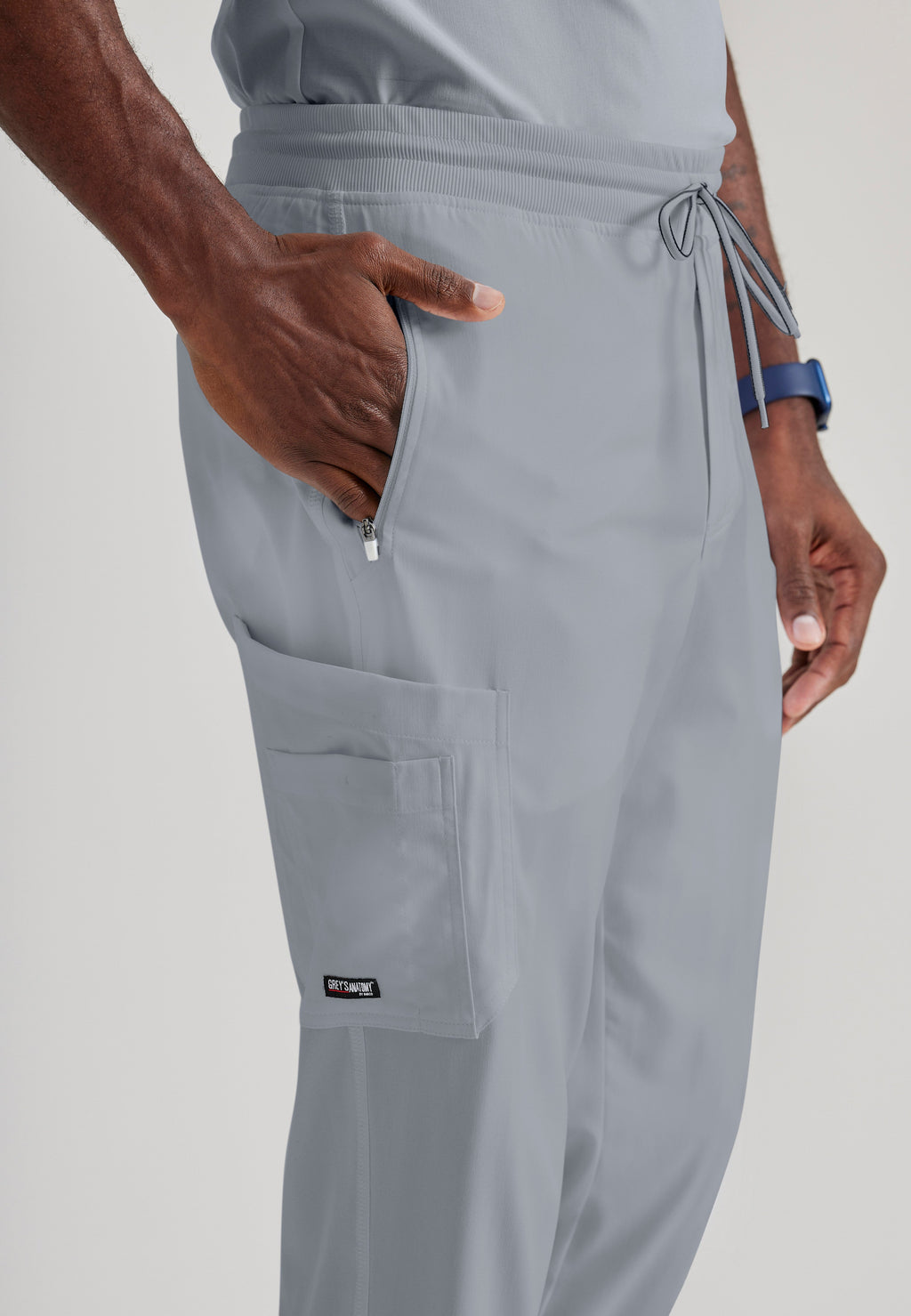 Back View of the Murphy 5-Pocket Jogger Scrub Pant in Moonstruck from Grey's Anatomy™ by Barco Spandex Stretch