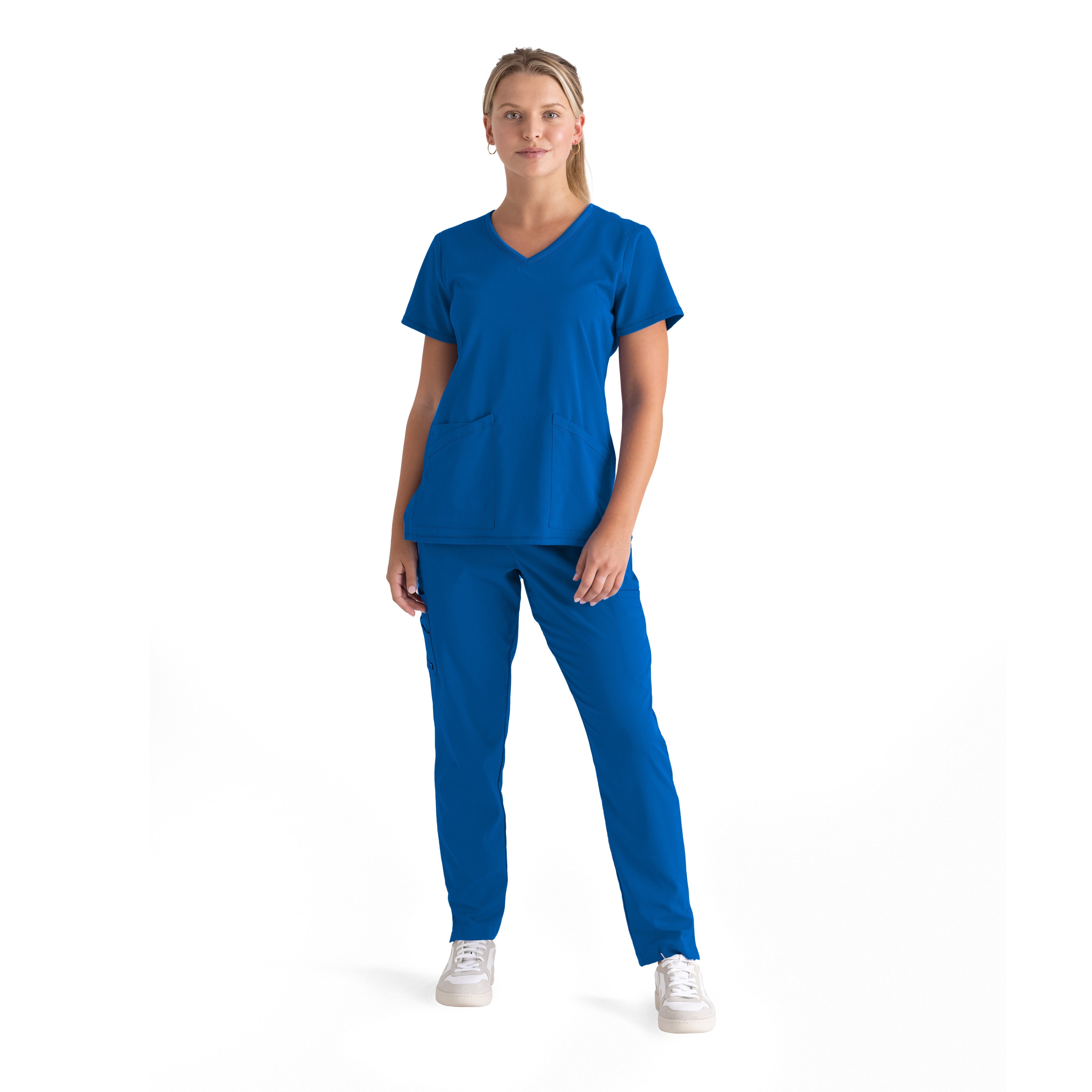 Serena 3-Pocket Curved V-Neck Scrub Top