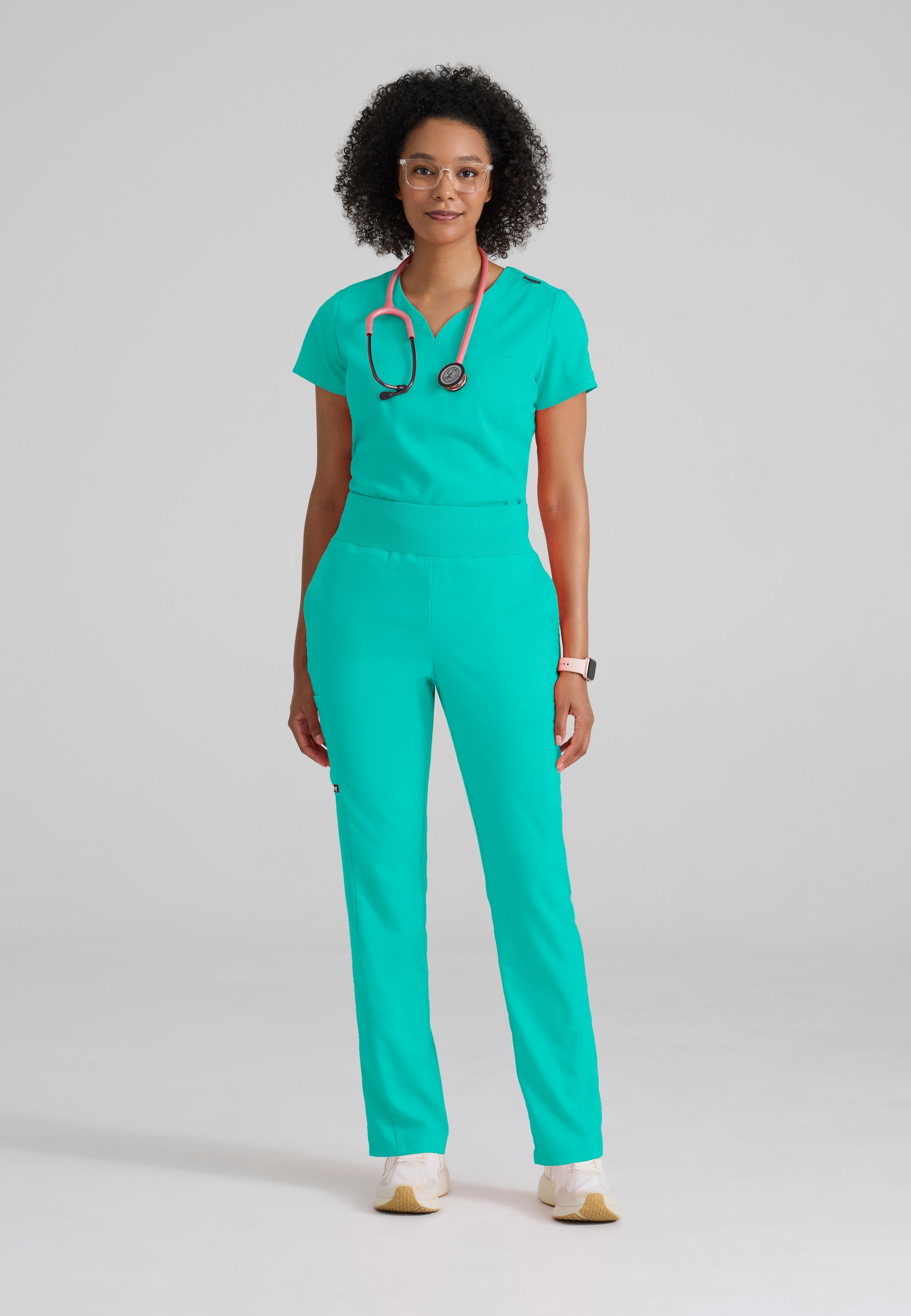Capri 2-Pocket Hourglass V-Neck Scrub Top - Sale