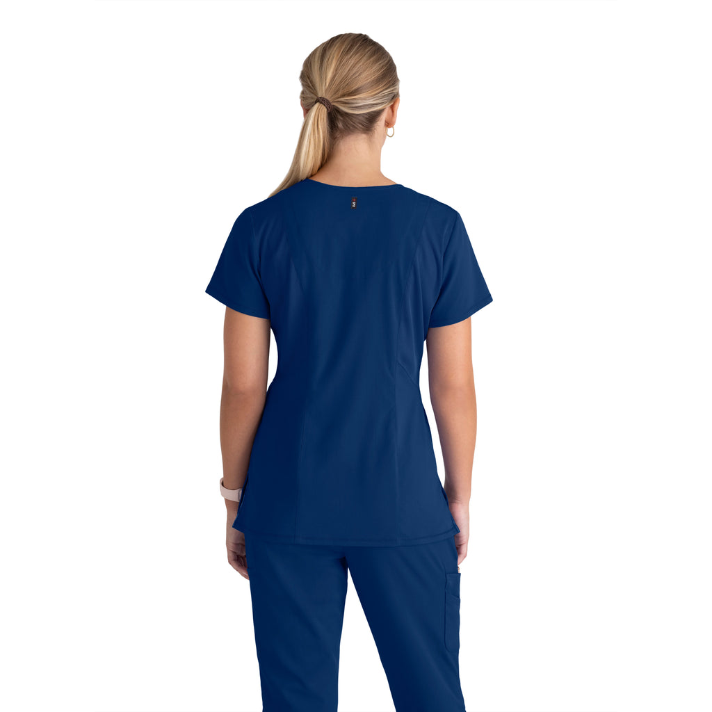 Serena 3-Pocket Curved V-Neck Scrub Top