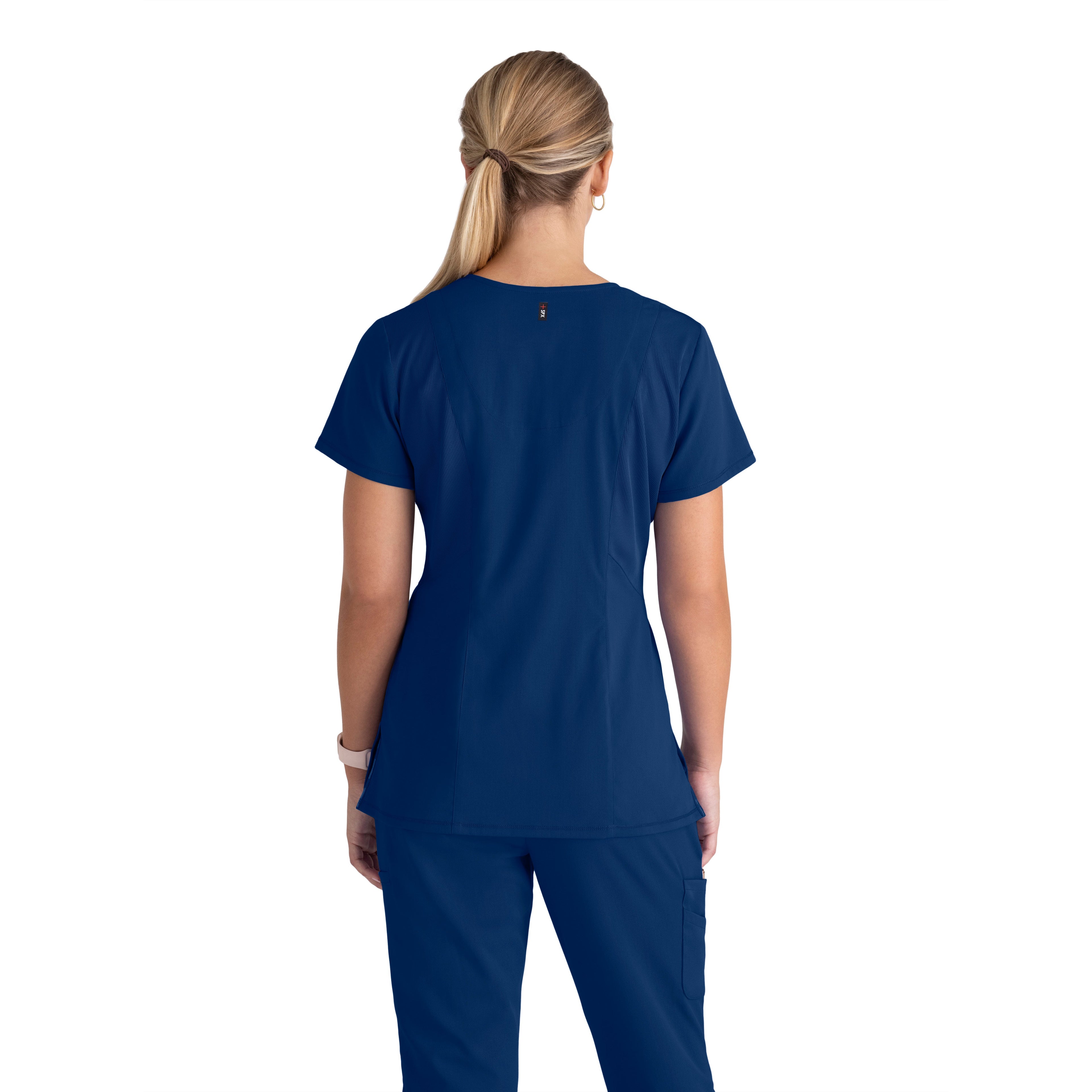 Serena 3-Pocket Curved V-Neck Scrub Top