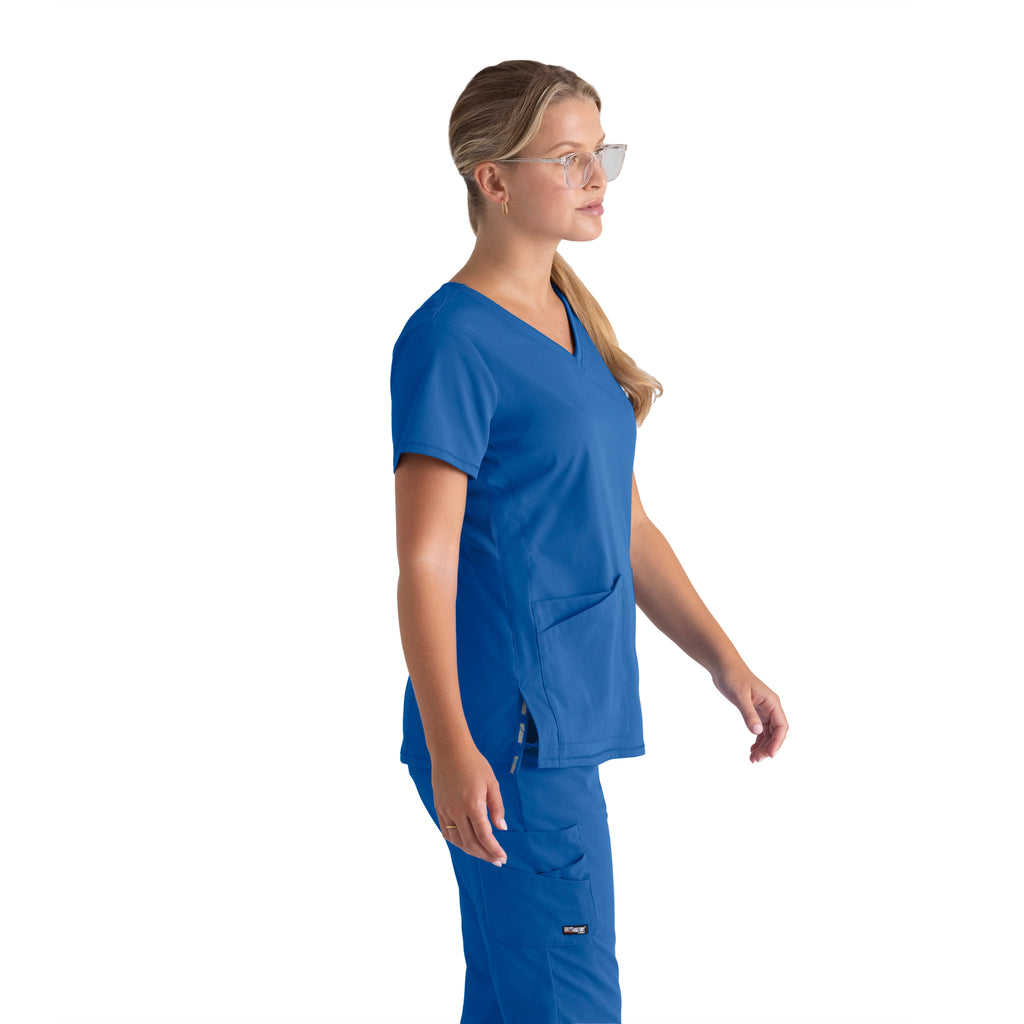 Serena 3-Pocket Curved V-Neck Scrub Top